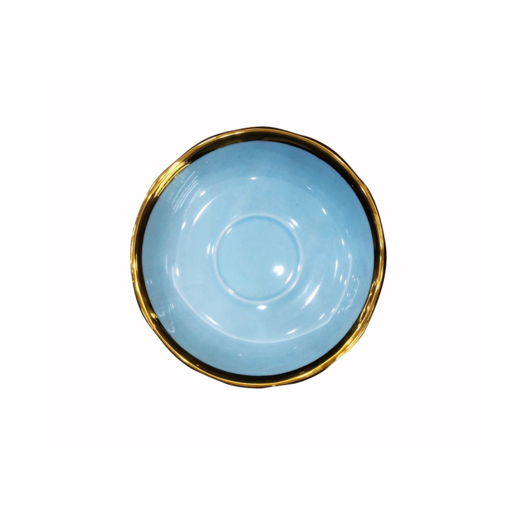Luxury Porcelain Gold Rimmed Tea Cup & Saucer